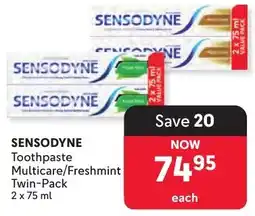 Makro SENSODYNE Toothpaste Multicare/Freshmint Twin-Pack offer