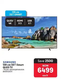 Makro SAMSUNG 139 cm (55") Smart QLED TV offer