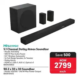Makro Hisense 5.1 Channel Dolby Atmos Soundbar offer