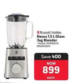 Makro Russell Hobbs Nexus 1.5 L Glass Jug Blender offer