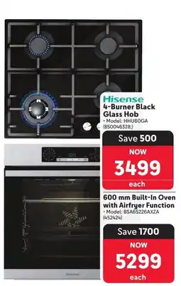 Makro Hisense 4-Burner Black Glass Hob offer