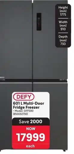 Makro DEFY 601 L Multi-Door Fridge Freezer offer