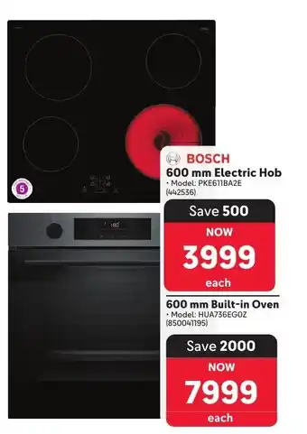 Makro BOSCH 600 mm Electric Hob offer