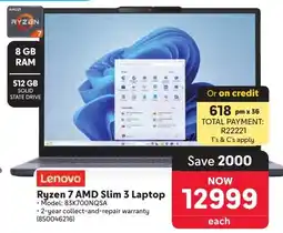 Makro Lenovo Ryzen 7 AMD Slim 3 Laptop offer