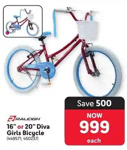 Makro RALEIGH 16" or 20" Diva Girls Bicycle offer