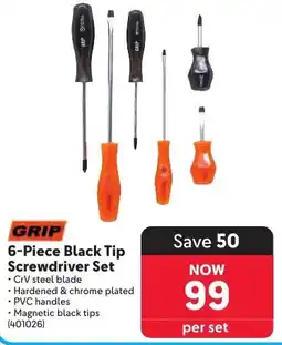 Makro GRIP 6-Piece Black Tip Screwdriver Set offer