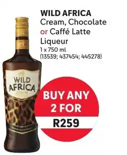 Makro WILD AFRICA Cream, Chocolate or Caffé Latte Liqueur offer