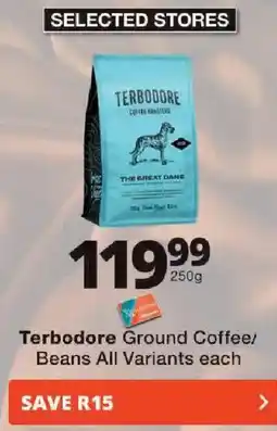 Checkers Terbodore Ground Coffee/ Beans offer