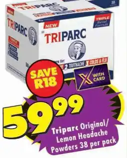 Shoprite Triparc Original Lemon Headache Powders offer