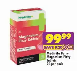 Shoprite Medirite Magnesium Fizzy Tablets offer