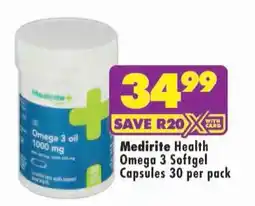 Shoprite Medirite Health Omega 3 Softgel offer