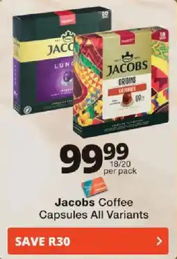 Checkers Jacobs Coffee Capsules All Variants offer