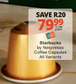 Checkers Starbucks by Nespresso Coffee Capsules offer