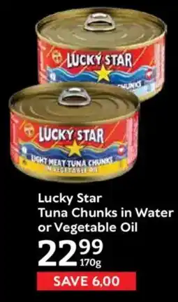 Oxford Freshmarket Lucky Star Tuna Chunks in Water or Vegetable Oil offer