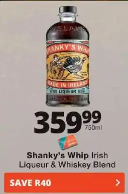 Checkers Shanky's Whip Irish Liqueur & Whiskey Blend offer