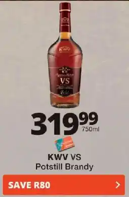Checkers KWV VS Potstall Brandy offer