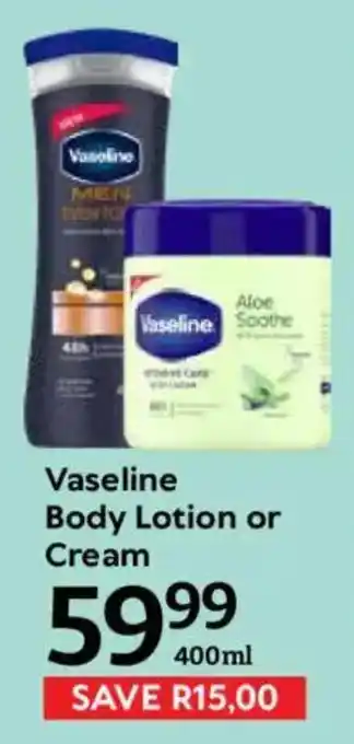 Oxford Freshmarket Vaseline Body Lotion or Cream offer