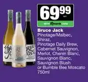 Spar Tops Bruce Jack Pinotage/Malbec,Shiraz,Daily Brew,Cabernet,Merlot,Chenin,Bumble Bee Moscato-750ml offer