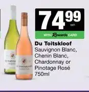 Spar Tops Du Toitskloof Sauvignon,Chenin,Chardonnay Or Pinotage Rose-750ml offer