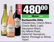 Spar Tops Durbanville Hills Chardonnay,Chenin,Sauvignon,Dry Merlot Rose,Cabb,Sauv,Pinotage-For 6 x 750ml offer