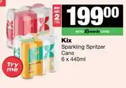 Spar Tops Kix Sparkling Spritzer Cans-For 2 x 6 x 440ml offer