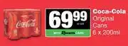 Spar Tops Coca Cola Original Cans-6 x 200ml offer