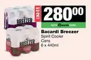 Spar Tops Bacardi Breezer Spirit Cooler Cans-For 2 x 6 x 440ml offer