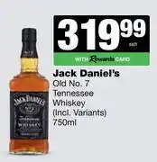 Spar Tops Jack Daniel's Old No.7 Tennessee Whisky-750ml offer