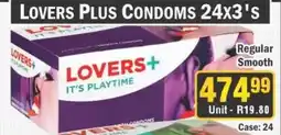 J&E Cash and Carry Lovers Plus Condoms Regular Smooth offer