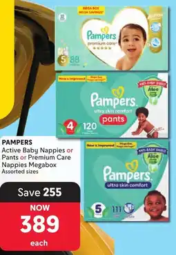 Makro Pampers Active Baby Nappies or Pants or Premium Care Nappies Megabox offer