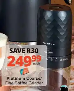 Checkers Platinum Coarse/ Fine Coffee Grinder offer