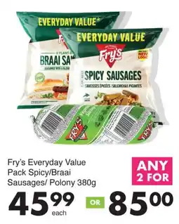 Save Fry's Everyday Value Pack Spicy/Braai Sausages/Polony offer