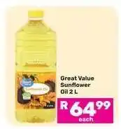 Game Great Value Sunflower Oil 2 L offer