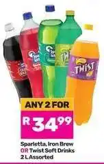 Game Sparletta, Iron Brew OR Twist Soft Drinks offer