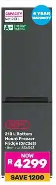 Game DEFY 210 L Bottom Mount Freezer Fridge (DAC363) offer