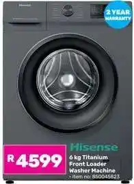 Game Hisense 6 kg Titanium Front Loader Washer Machine offer