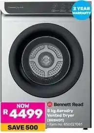 Game Bennett Read 8 kg AeroDry Vented Dryer (BR8VD1) offer