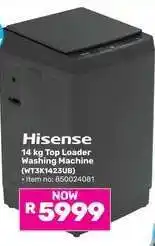 Game Hisense 14 kg Top Loader Washing Machine offer