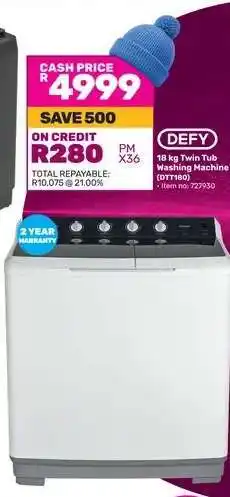 Game DEFY 18 kg Twin Tub Washing Machine offer