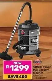 Game 1800 W Power Max Vacuum Cleaner offer