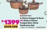 Game 6-Piece Copper & Rock OR Slate & Stone Forged Non-Stick Cookware Set offer