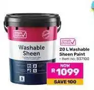 Game 20 L Washable Sheen Paint offer
