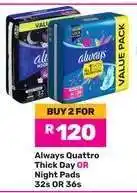 Game ALWAYS Quattro Thick Day or Night Pads offer