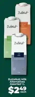 Food Lover's Market ButtaNutt Milk Alternatives Assorted 1 L offer