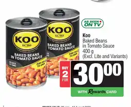 Spar Koo Baked Beans in Tomato Sauce offer
