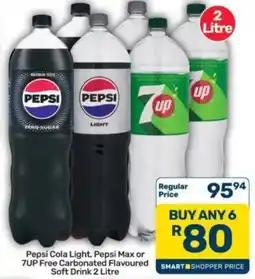 Pick n Pay Hypermarket Pepsi Cola Light, Pepsi Max or 7UP Free Carbonated Flavoured Soft Drink offer