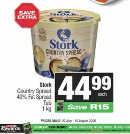 Spar Stork Country Spread 40% Fat Spread offer