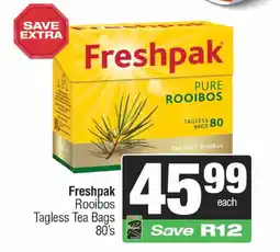 Spar Freshpak Rooibos Tagless Tea Bags offer