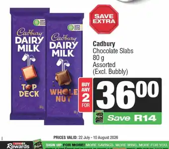 Spar Cadbury Chocolate Slabs Assorted offer