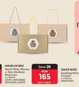 Makro’s liquor HOUSE OF BNG Nectar Rosé, Mimosa or Non-Alcoholic Rosé Cans offer